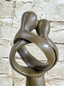 Signed Rare Milo Abstract Modern Art Kissing Couple Bronze