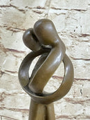 Abstract Modern Art Kissing Couple Genuine Bronze Sculpture