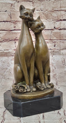 Slender Siamese Cats Kittens Bronze Sculpture 9" x 5"