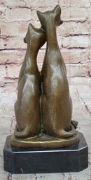 Slender Siamese Cats Kittens Bronze Sculpture 9" x 5"
