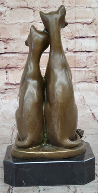 Slender Siamese Cats Kittens Bronze Sculpture 9" x 5"