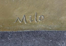 Mother & Daughter Playing Guitar Bronze Sculpture Vintage Art