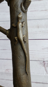 Nude Man Male Leaning Against Tree Bronze Statue Sculpture after Nisini 21" x 9"