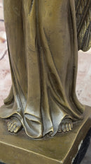 Bronze Angel with Roses – Winged Sculpture