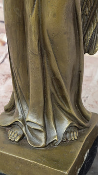 Bronze Angel with Roses – Winged Sculpture