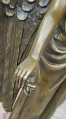 Bronze Angel with Roses – Winged Sculpture