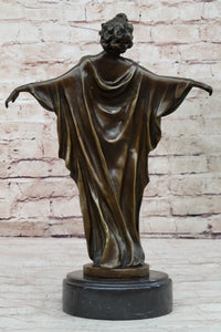 Awakening Nude Woman Bronze Statue Sculpture Figure on Marble Base by Phillippe