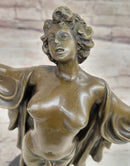 Awakening Nude Woman Bronze Statue Sculpture Figure on Marble Base by Phillippe