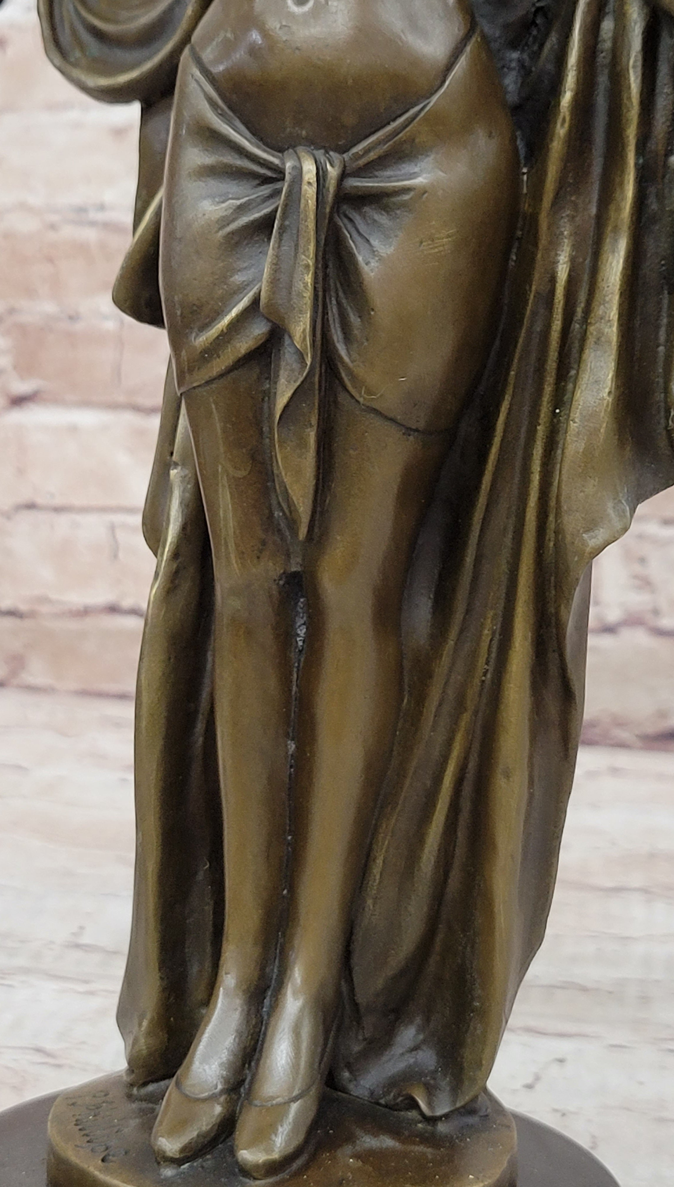 Awakening Nude Woman Bronze Statue Sculpture Figure on Marble Base by Phillippe