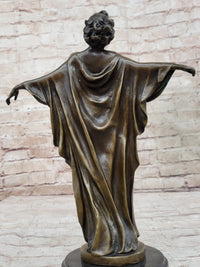 Awakening Nude Woman Bronze Statue Sculpture Figure on Marble Base by Phillippe