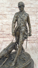 Aldo Vitaleh Hunter and Dog Bronze Marble Base Sculpture