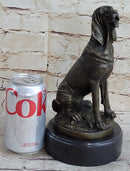 Signed Cain Bloodhound Bronze Marble Sculpture Pet Dog