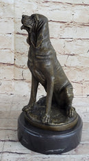 Signed Cain Bloodhound Bronze Marble Sculpture Pet Dog