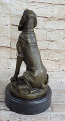 Signed Cain Bloodhound Bronze Marble Sculpture Pet Dog