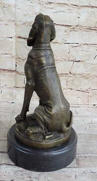 Signed Cain Bloodhound Bronze Marble Sculpture Pet Dog
