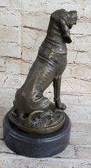 Signed Cain Bloodhound Bronze Marble Sculpture Pet Dog