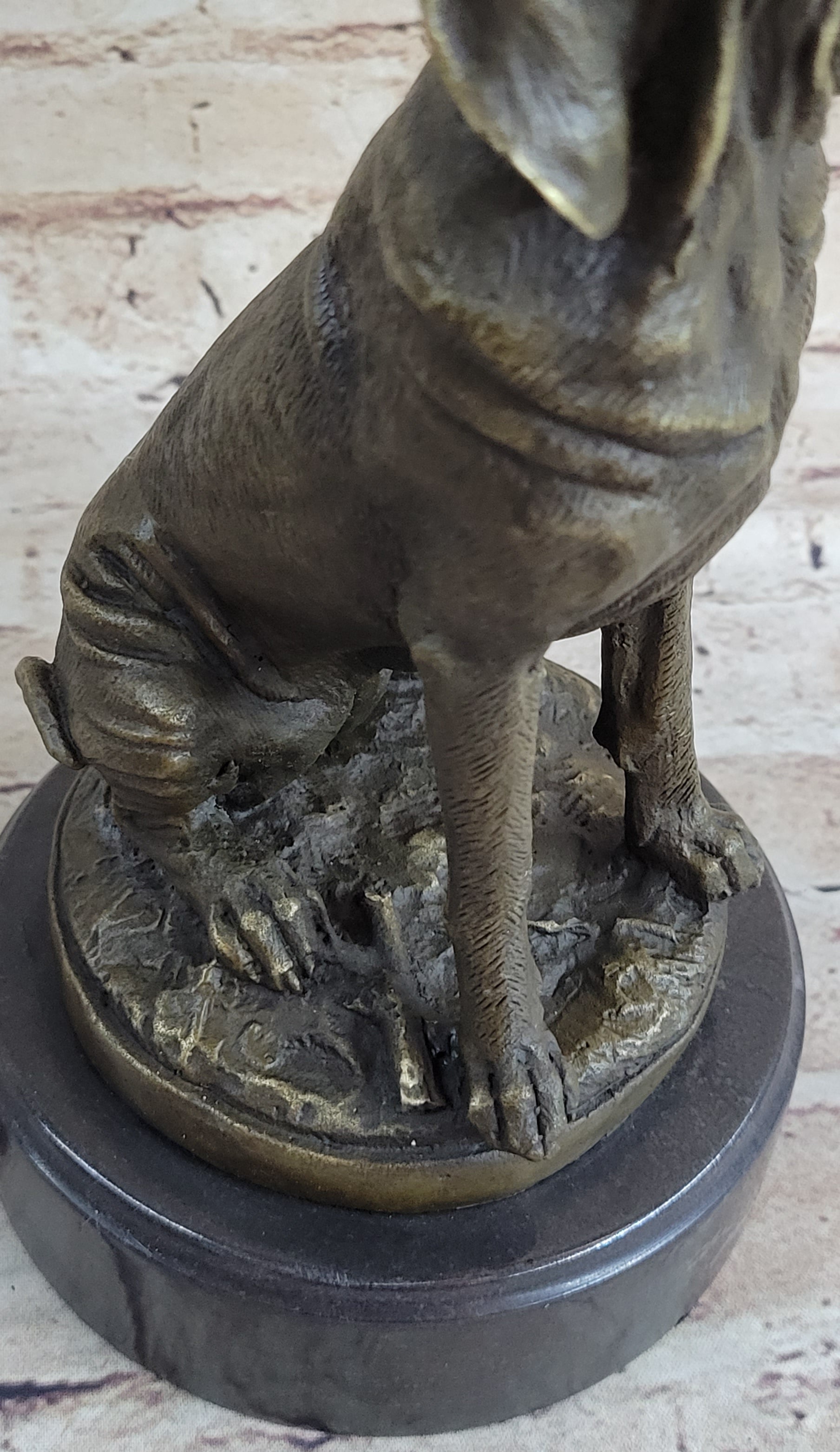 Signed Cain Bloodhound Bronze Marble Sculpture Pet Dog