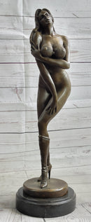Signed Artwork by Vitaleh Sexy Woman with Bikini and Boots Bronze
