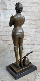 Joan of Arc Praying Heroine Bronze Marble Artwork