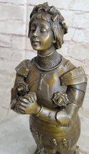 Joan of Arc Praying Heroine Bronze Marble Artwork
