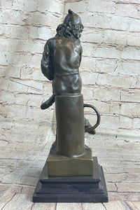 Bronze Boy Reading Book Sculpture Art