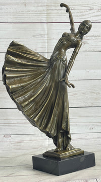 Bronze Sculpture After Chiparus Chorus Dancer Signed