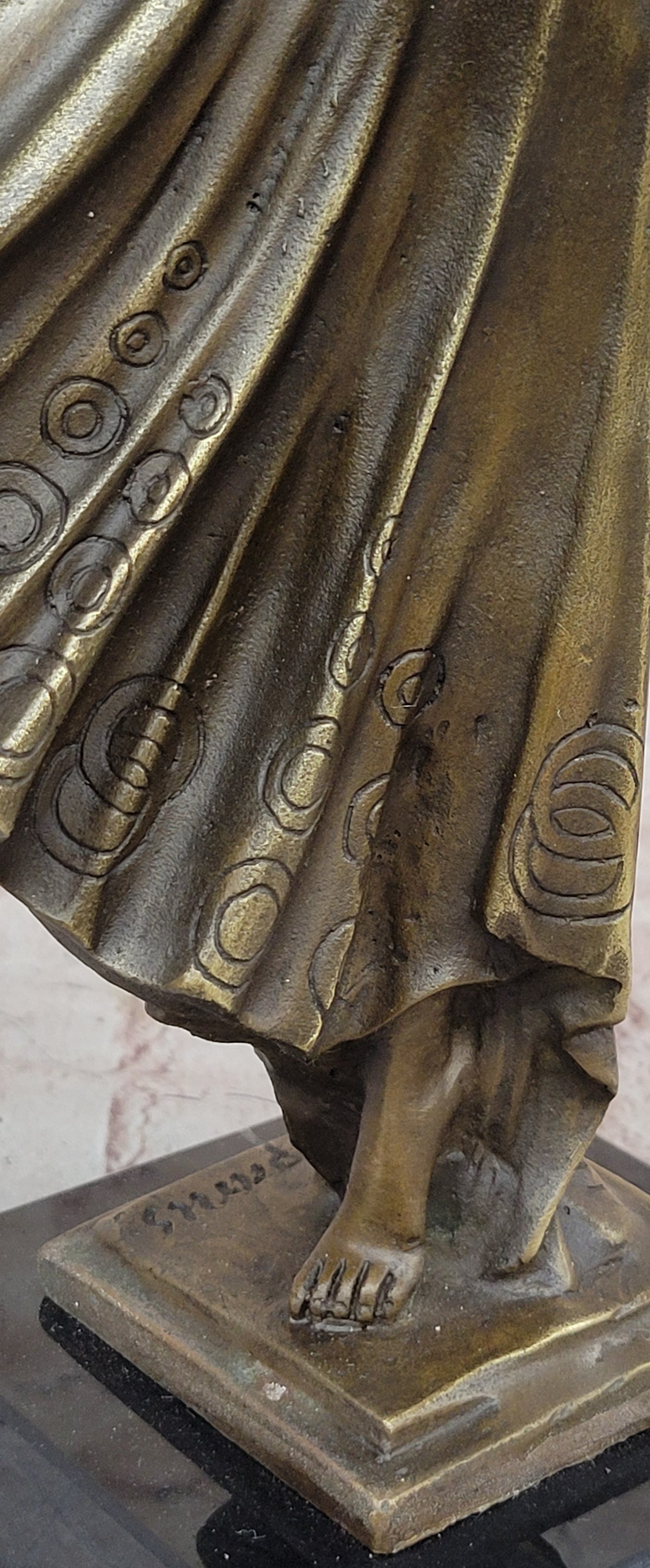 Chiparus Fan Dress Dancer Girl Art Deco Bronze Sculpture