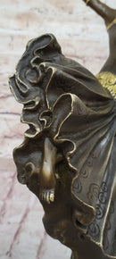 Chiparus Fan Dress Dancer Girl Art Deco Bronze Sculpture