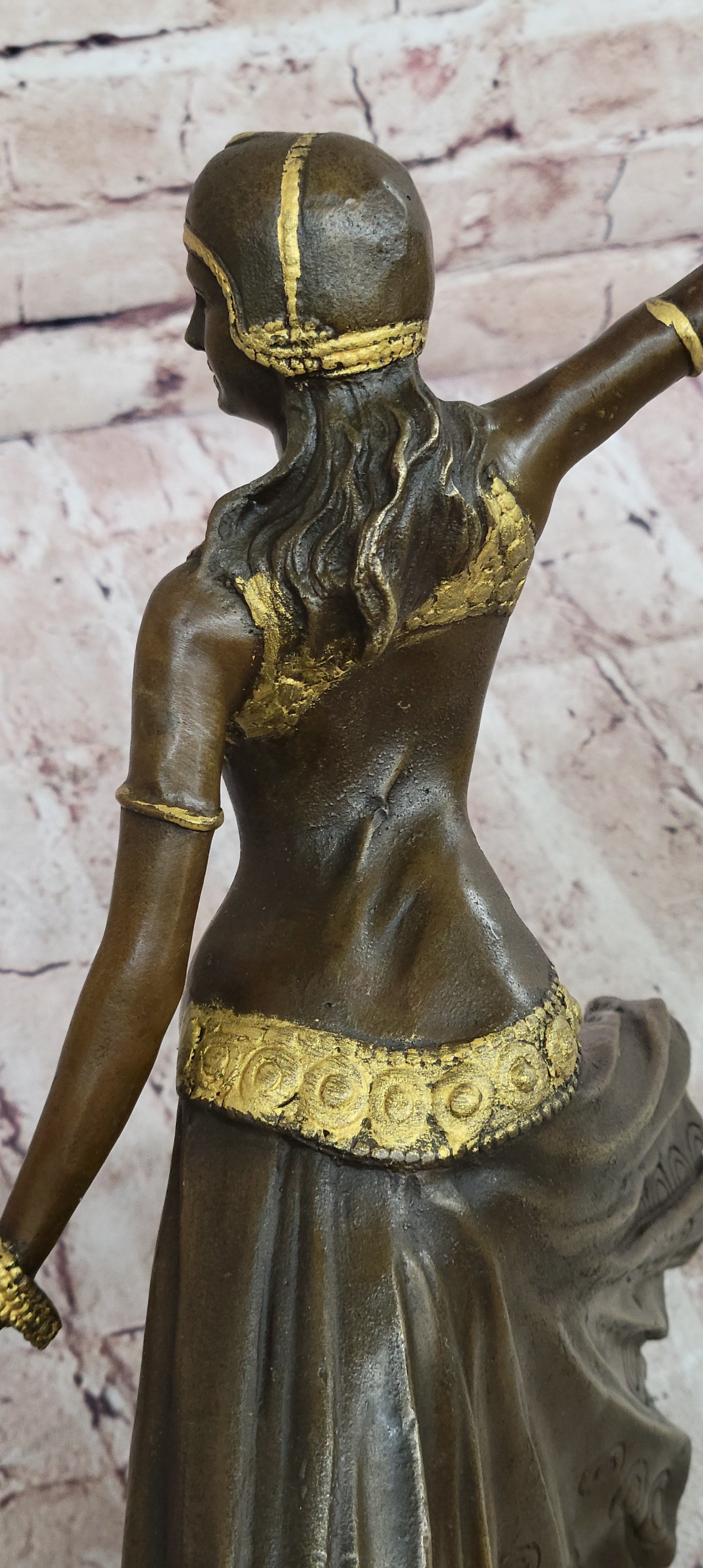 Chiparus Fan Dress Dancer Girl Art Deco Bronze Sculpture