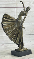 Bronze Sculpture After Chiparus Chorus Dancer Signed