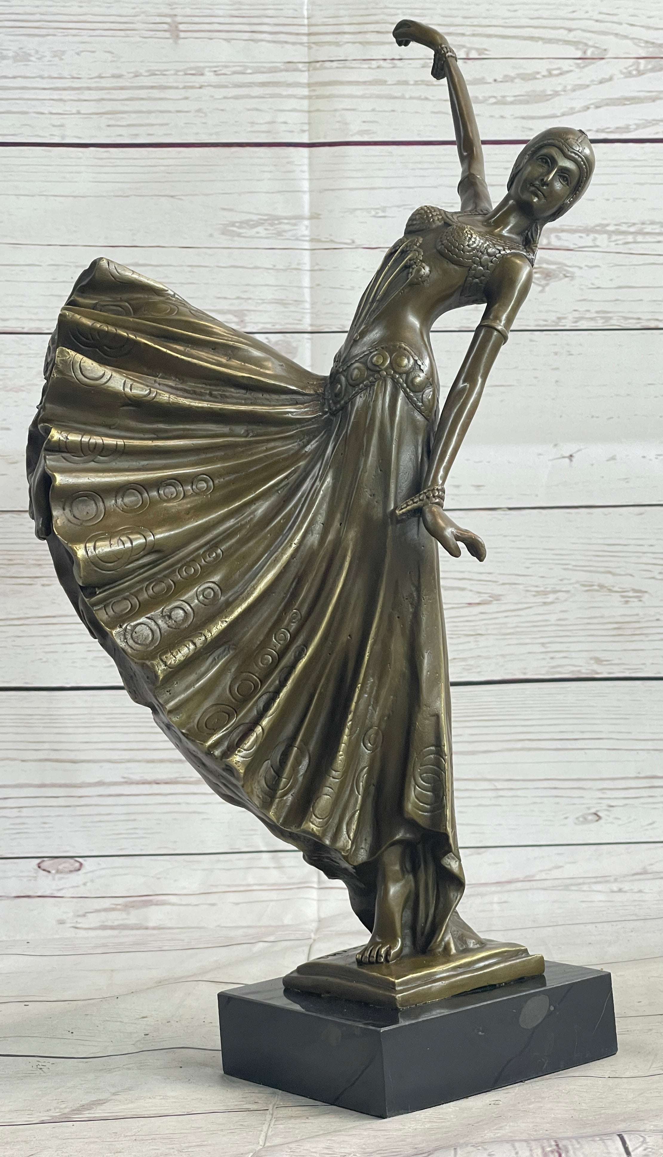Bronze Sculpture After Chiparus Chorus Dancer Signed