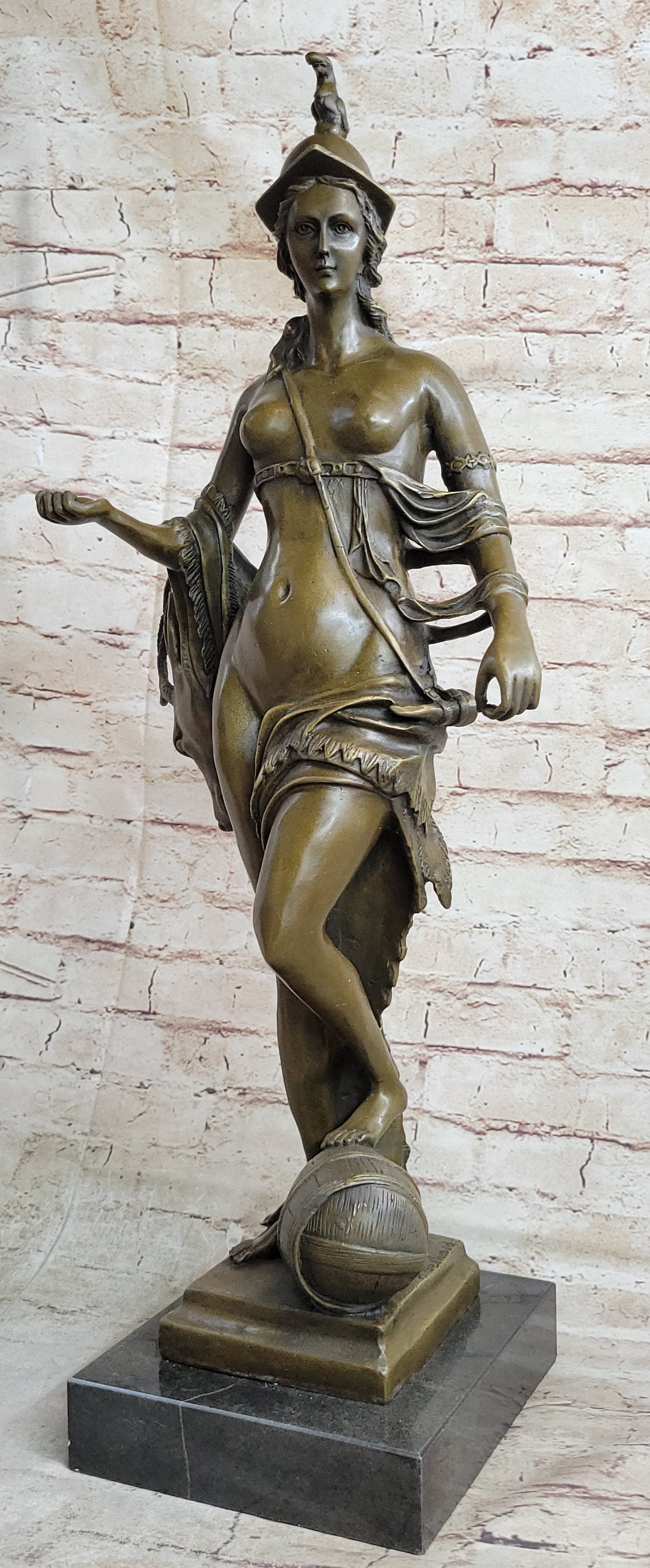 The Allegory of Bavaria by Gerhard Tellus Bavarica Nude Bronze Sculpture Statue