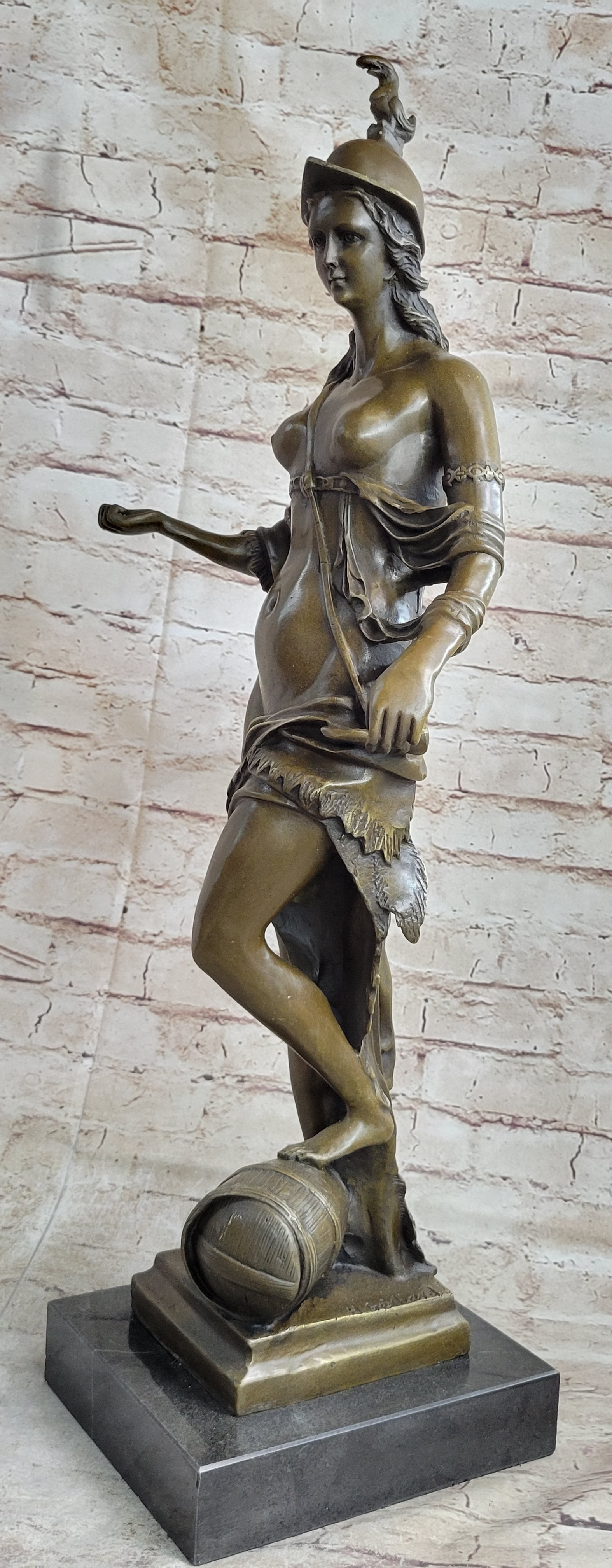 The Allegory of Bavaria by Gerhard Tellus Bavarica Nude Bronze Sculpture Statue