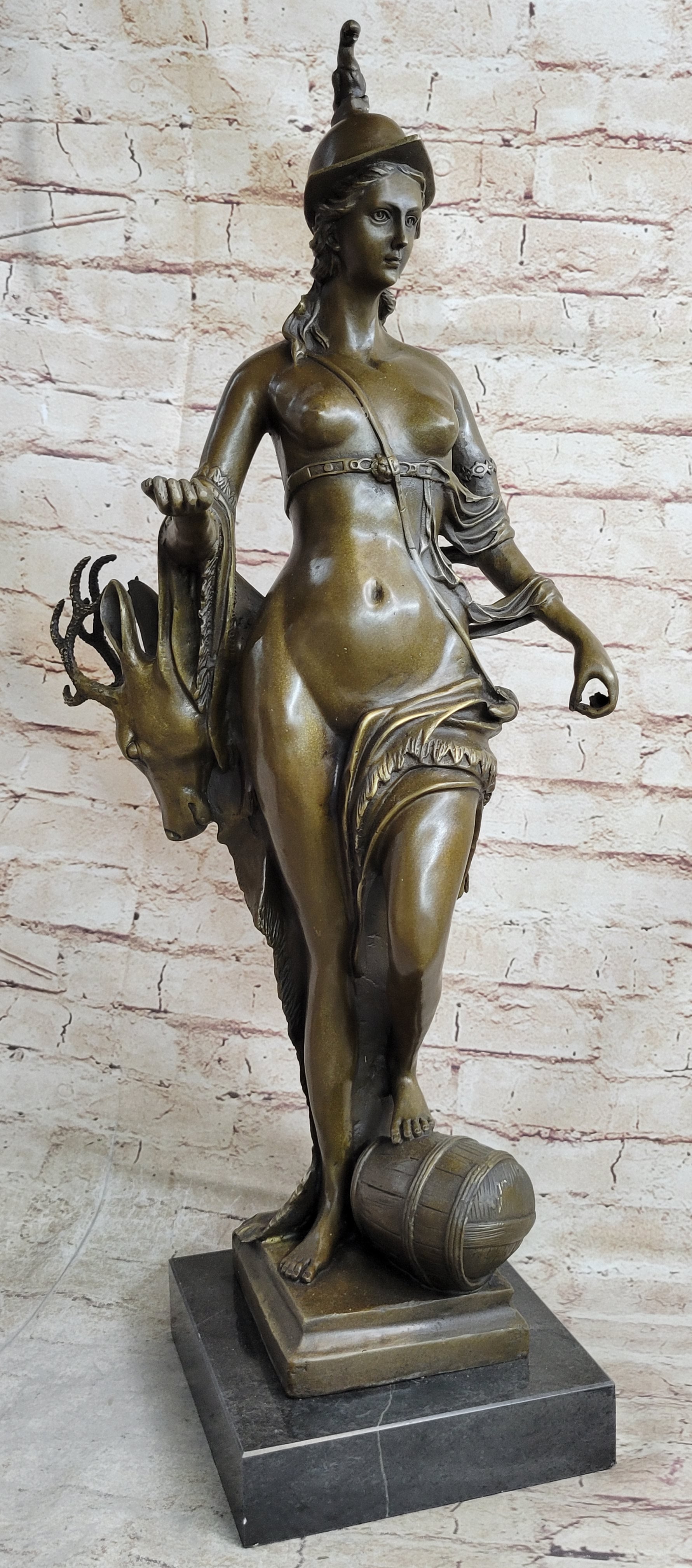 The Allegory of Bavaria by Gerhard Tellus Bavarica Nude Bronze Sculpture Statue