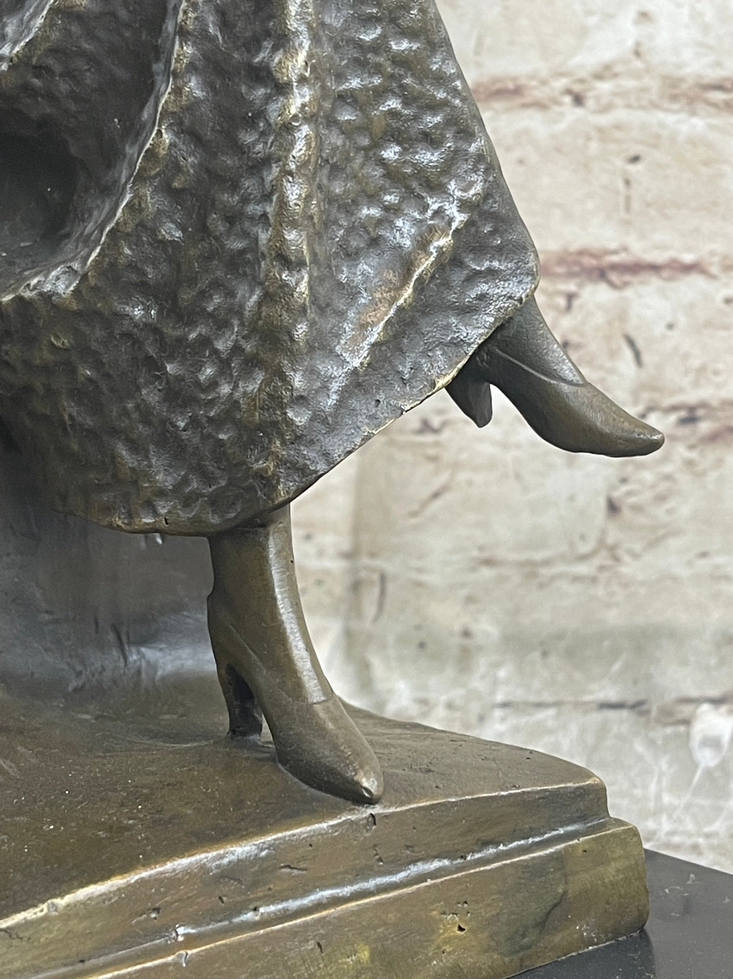 Art Deco Flapper Girl Bronze Metal Sculpture