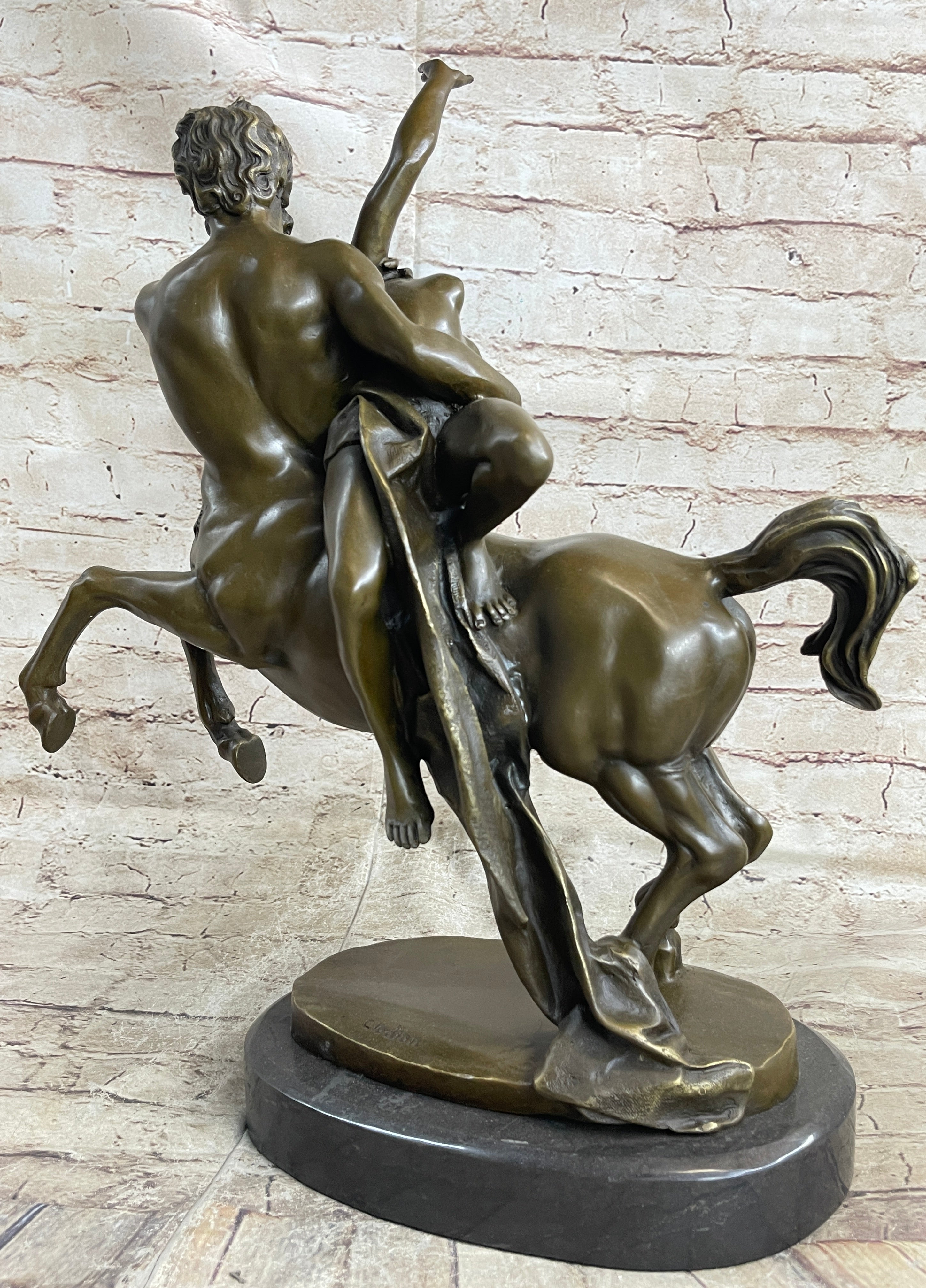 Clodion Centaur Abducting Nude Woman Bronze Statue Mythical Greek Art Sculpture