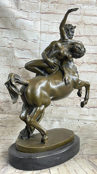 Clodion Centaur Abducting Nude Woman Bronze Statue Mythical Greek Art Sculpture