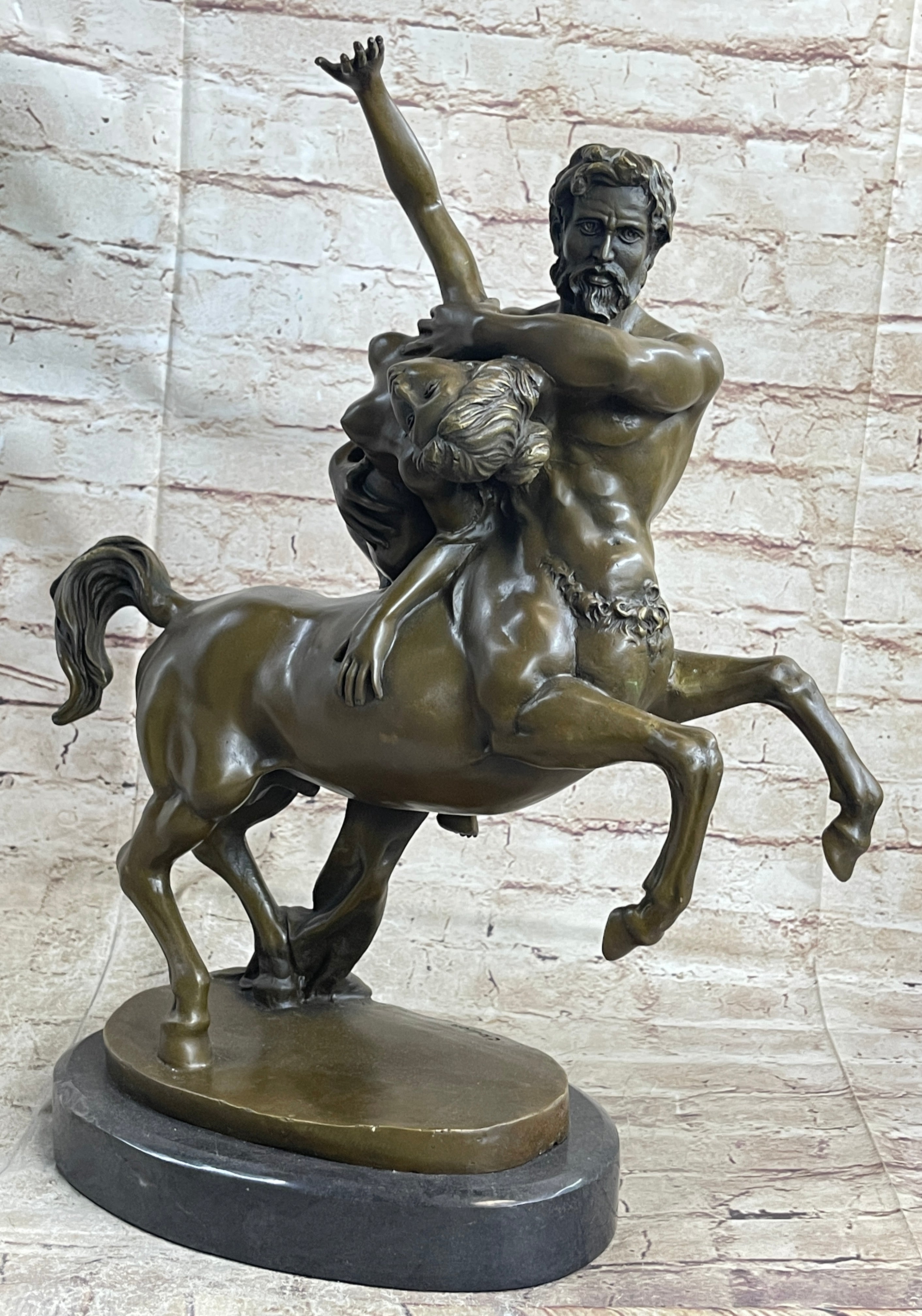 Clodion Centaur Abducting Nude Woman Bronze Statue Mythical Greek Art Sculpture