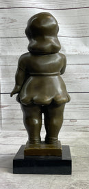 Fernando Botero Chubby Young Woman in Skirt Sculpture