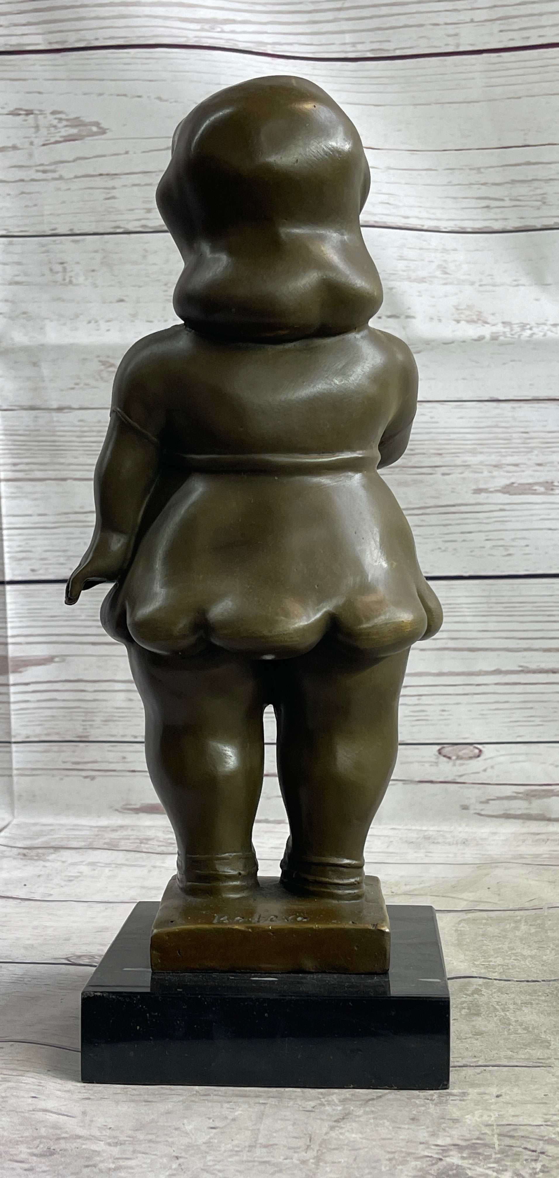 Fernando Botero Chubby Young Woman in Skirt Sculpture