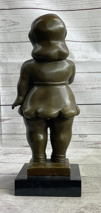 Fernando Botero Chubby Young Woman in Skirt Sculpture