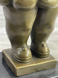 Fernando Botero Chubby Young Woman in Skirt Sculpture