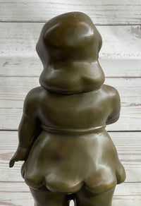 Fernando Botero Chubby Young Woman in Skirt Sculpture