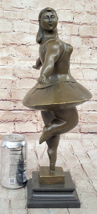 Signed Abstract Prima Ballerina after Botero Bronze Marble