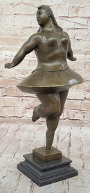 Signed Abstract Prima Ballerina after Botero Bronze Marble