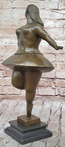 Signed Abstract Prima Ballerina after Botero Bronze Marble