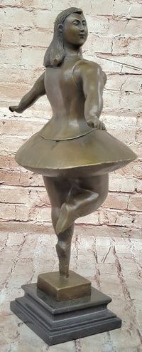 Signed Abstract Prima Ballerina after Botero Bronze Marble