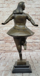 Signed Abstract Prima Ballerina after Botero Bronze Marble