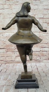 Signed Abstract Prima Ballerina after Botero Bronze Marble