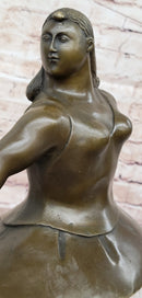 Signed Abstract Prima Ballerina after Botero Bronze Marble